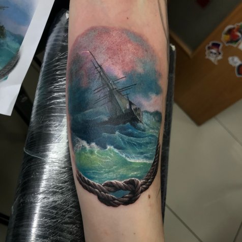 Айвазовский Корабль среди бурного моря